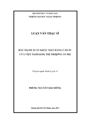 Đẩy mạnh xuất khẩu mặt hàng cao su của việt nam sang thị trường ấn độ