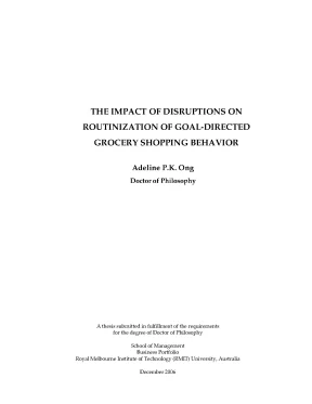 Doctoral thesis of philosophy the impact of disruptions on routinization of goal directed grocery shopping behavior