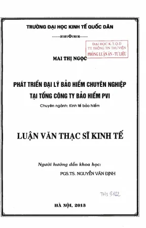 Phát triển đại lý bảo hiểm chuyên nghiệp tại tổng công ty bảo hiểm pvi