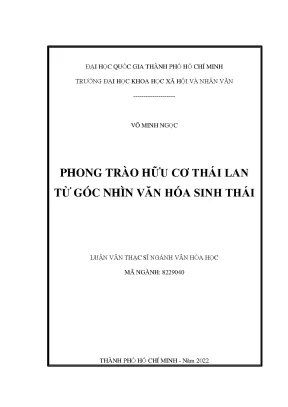 Phong trào hữu cơ thái lan từ góc nhìn văn hóa sinh thái