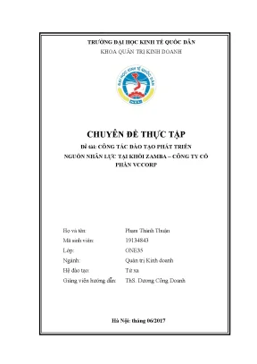 Công tác đào tạo phát triển nguồn nhân lực tại khối zamba tmđt công ty cổ phần vccorp