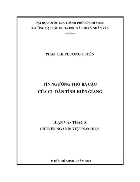 Tín ngưỡng thờ bà cậu của cư dân tỉnh kiên giang
