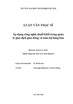 Áp dụng công nghệ chuỗi khối trong quản lý giao dịch hàng và mua hộ hàng hóa