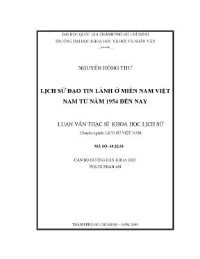 Lịch sử đạo tin lành ở miền nam việt nam từ năm 1954 đến nay