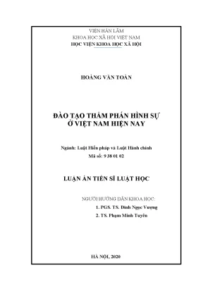 Đào tạo thẩm phán hình sự ở việt nam hiện nay