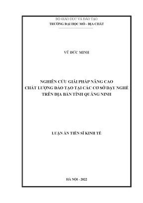 Nghiên cứu giải pháp nâng cao chất lượng đào tạo tại các cơ sở dạy nghề trên địa bàn tỉnh quảng ninh