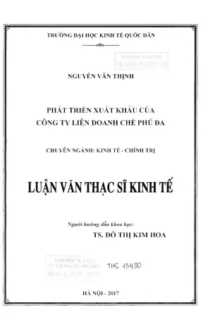 Phát triển xuất khẩu của công ty liên doanh chè phú đa