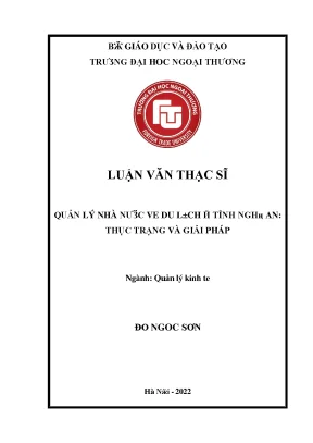 Quản lý nhà nước về du lịch tỉnh nghệ an thực trạng và giải pháp