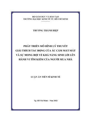 Phát triển mô hình lý thuyết giải thích tác động của ác cảm mất mát và sự mong đợi về khả năng sinh lời lên hành vi tìm kiếm của người mua nhà