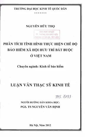 Phân tích tình hình thực hiện chế độ bảo hiểm xã hội hưu trí bắt buộc ở việt nam