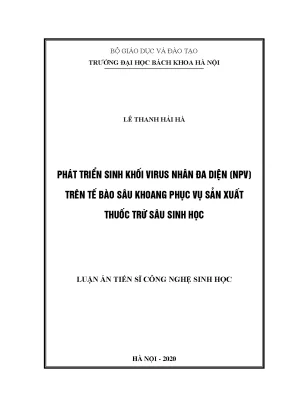 Phát triển sinh khối virus nhân đa diện npv trên tế bào sâu khoang phục vụ sản xuất thuốc trừ sâu sinh học