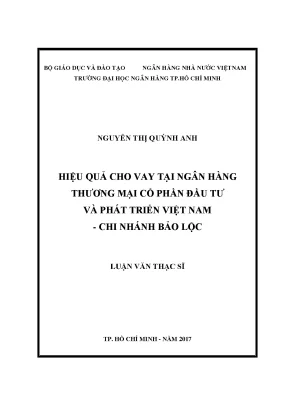 Tài liệu hiệu quả cho vay tại ngân hàng thương mại cổ phần đầu tư