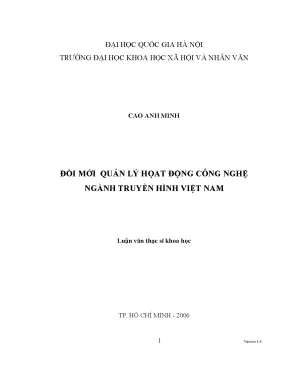 Đổi mới quản lý hoạt động công nghệ ngành truyền hình việt nam