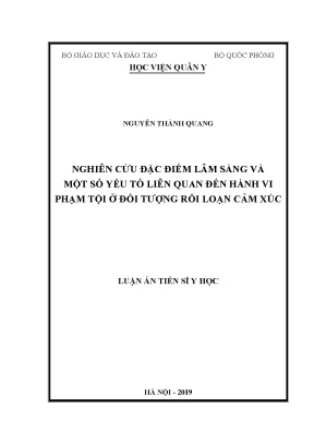 Nghiên cứu đặc điểm lâm sàng và một số yếu tố liên quan đến hành vi phạm tội ở đối tượng rối loạn cảm xúc
