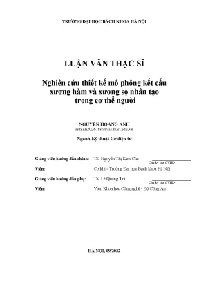 Nghiên cứu thiết kế mô phỏng kết cấu xương hàm và xương sọ nhân tạo trong cơ thể người