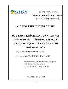 Quy trình khách hàng cá nhân vay mua ô tô mới tiêu dùng tại ngân hàng tmcp quốc tế việt nam chi nhánh sài gòn