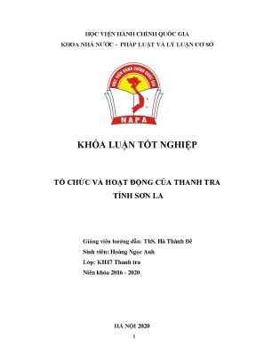 Tổ chức và hoạt động thanh tra của tỉnh sơn la