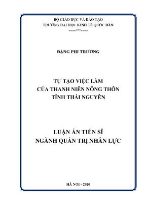 Tự tạo việc làm của thanh niên nông thôn tỉnh thái nguyên
