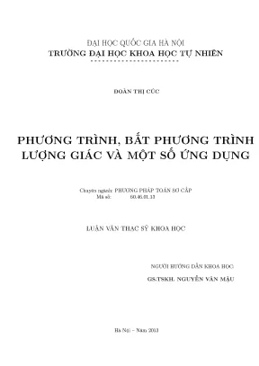 Tài liệu toán sơ cấp toán học đại số phương trình bất phương trình lượng giác
