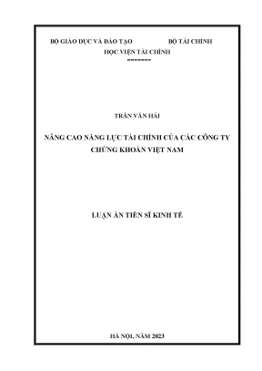 Nâng cao năng lực tài chính của các công ty chứng khoán việt nam