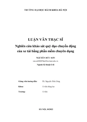Nghiên cứu khảo sát quỹ đạo chuyển động của xe tải bằng phần mềm chuyên dụng