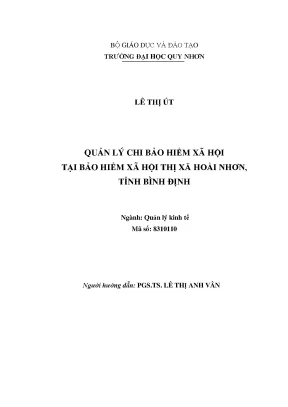 Quản lý chi bảo hiểm xã hội tại bảo hiểm xã hội thị xã hoài nhơn tỉnh bình định