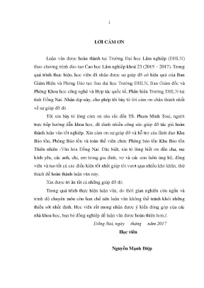 Đặc điểm lâm học của loài cây huỷnh heritiera javanica blume kosterm phân bố tự nhiên tại khu bảo tồn thiên nhiên văn hóa đồng nai tỉnh đồng nai