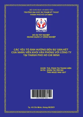 Các yếu tố ảnh hưởng đến sự gắn kết của nhân viên khối văn phòng với công ty tại thành phố hồ chí minh