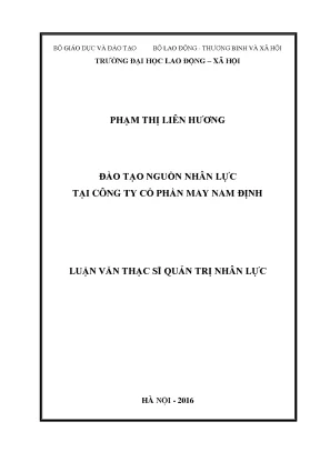 Đào tạo nguồn nhân lực tại công ty cổ phần may nam định