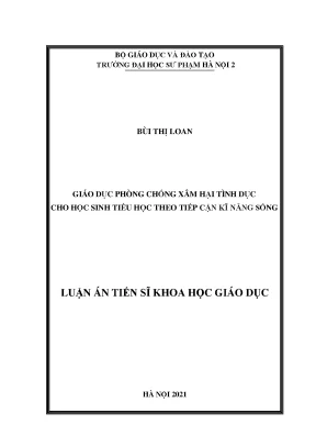 Uận án tiến sĩ khoa học giáo dục giáo dục phòng chống xâm hại tình dục cho học sinh tiểu học theo tiếp cận kĩ năng sống
