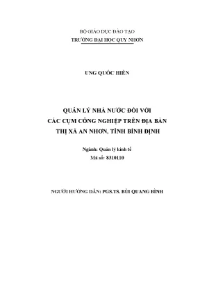 Quản lý nhà nước đối với các cụm công nghiệp trên địa bàn thị xã an nhơn tỉnh bình định