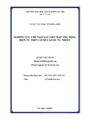 Nghiên cứu chế tạo vật liệu hấp thụ sóng điện từ trên cơ sở cao su tự nhiên
