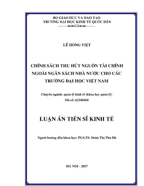 Chính sách thu hút nguồn tài chính ngoài ngân sách nhà nước cho các trường đại học ở việt nam nghiên cứu một số trường thuộc bộ giáo dục và đào tạo