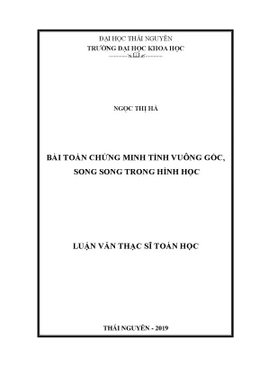 Bài toán chứng minh tính vuông góc song song trong hình học