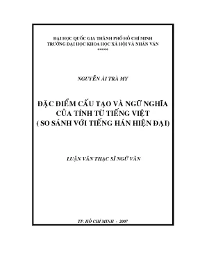 Đặc điểm cấu tạo và ngữ nghĩa của tính từ tiếng việt so sánh với tiếng hán hiện đại