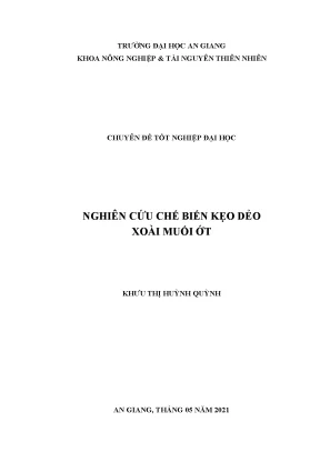 Nghiên cứu chế biến kẹo dẻo xoài muối ớt
