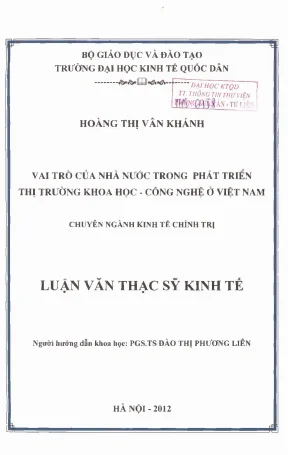 Vai trò của nhà nước trong phát triển thị trường khoa học công nghệ ở việt nam