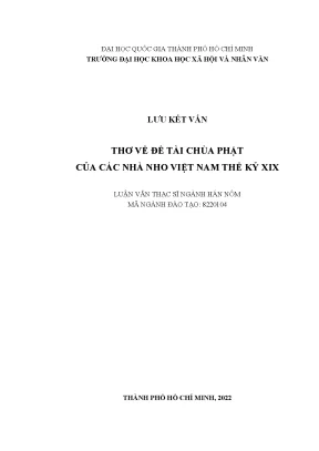 Thơ về đề tài chùa phật của các nhà nho việt nam thế kỷ xix