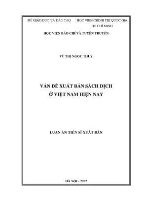 Vấn đề xuất bản sách dịch ở việt nam hiện nay