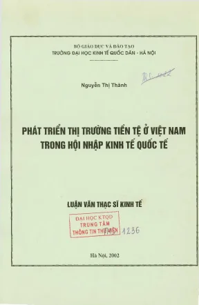 Phát triển thị trường tiền tệ ở việt nam trong hội nhập kinh tế quốc tế