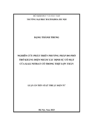 Nghiên cứu phát triển phương pháp đo phổ trở kháng điện nhằm xác định sự có mặt của kali nitrat có trong thịt lợn thăn