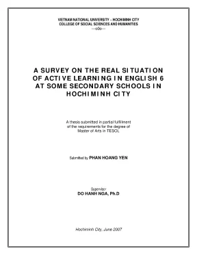 A survey on the real situation of active learning in english 6 at some secondary schools in hochiminh city