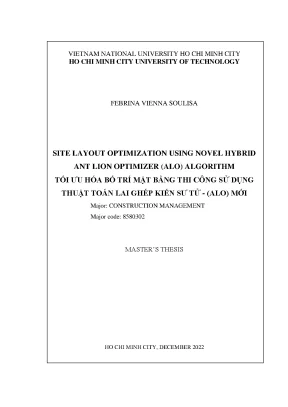 Site layout optimization using novel hybrid ant lion optimizer alo algorithm