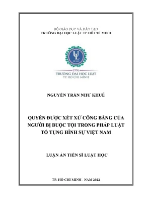 Quyền được xét xử công bằng của người bị buộc tội trong pháp luật tố tụng hình sự việt nam