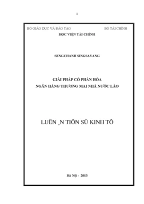 Giải pháp cổ phần hóa ngân hàng thương mại nhà nước lào