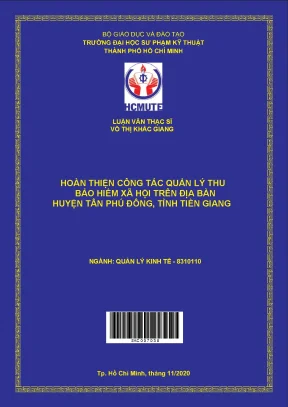 Hoàn thiện công tác quản lý thu bảo hiểm xã hội trên địa bàn huyện tân phú đông tỉnh tiền giang