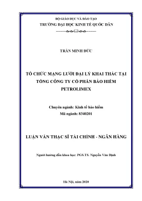 Tổ chức mạng lưới đại lý khai thác tại tổng công ty cổ phần bảo hiểm petrolimex