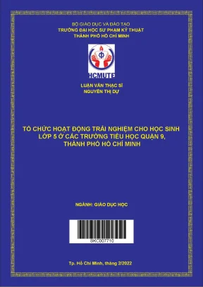 Tổ chức hoạt động trải nghiệm cho học sinh lớp 5 ở các trường tiểu học quận 9 thành phố hồ chí minh