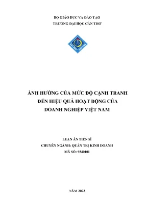 Ảnh hưởng của mức độ cạnh tranh đến hiệu quả hoạt động của doanh nghiệp việt nam