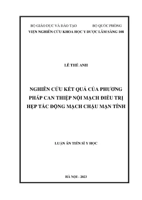 Nghiên cứu kết quả của phương pháp can thiệp nội mạch điều trị hẹp tắc động mạch chậu mạn tính